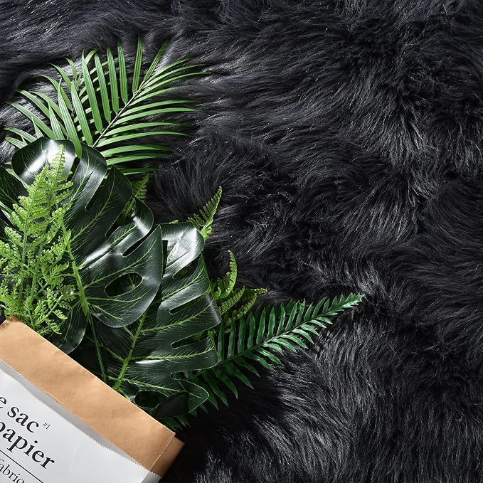 Latepis Dark Grey Rugs for Living Room Sofa 5x6.7 Faux Sheepskin Rug for - Image 5