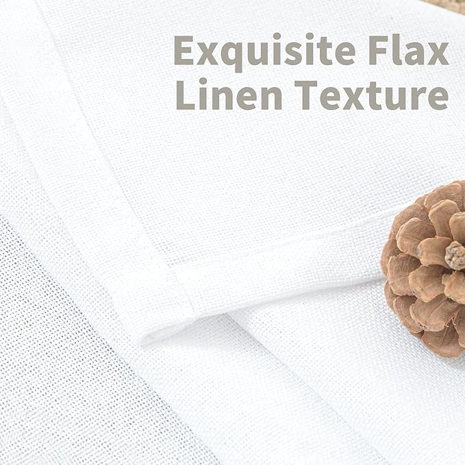 Extra Long White Linen Curtains 102 Inch Length - Image 4
