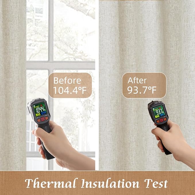 Full Blackout Linen Window Curtains - Image 5
