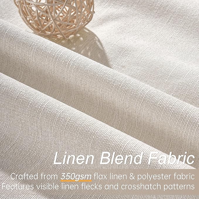 Topfinel 108 Inch Extra Long Ivory Birch Curtains - Image 2