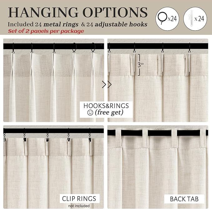 Birch Light Filtering Linen 60 Inch Wide 84 Inches Long Curtains - Image 5