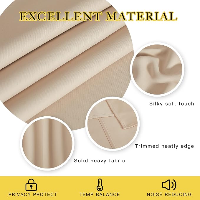 NICETOWN Room Darkening Window Curtain Extra Long 120" - Image 3