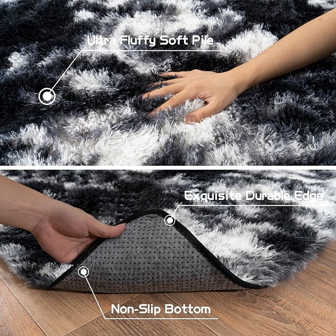 Pionblank 8x10 Rug for Living Room, Fluffy Large Area Rug - Image 6