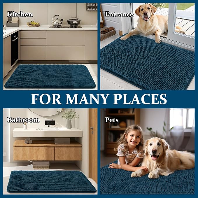 OLANLY Dog Door Mat for Muddy Paws 30x20, Super Absorbent Chenille Mud Mat | - Image 8