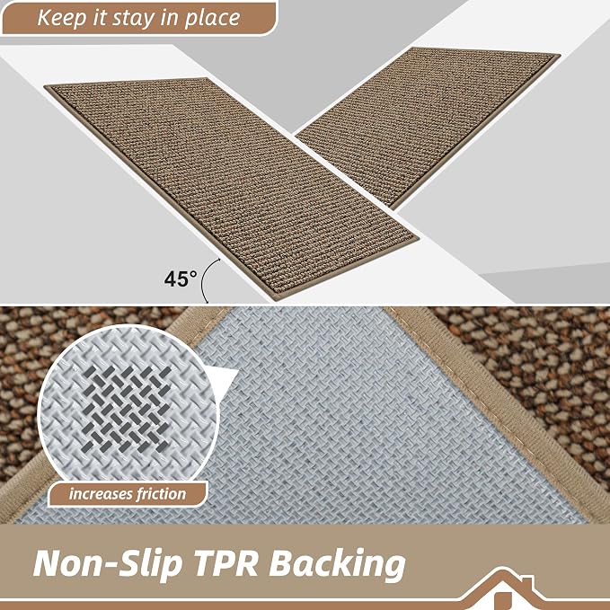 BEQHAUSE Kitchen Rugs and Mats 2PCS Non-Slip, Taupe | Kitchen Mats - Image 4