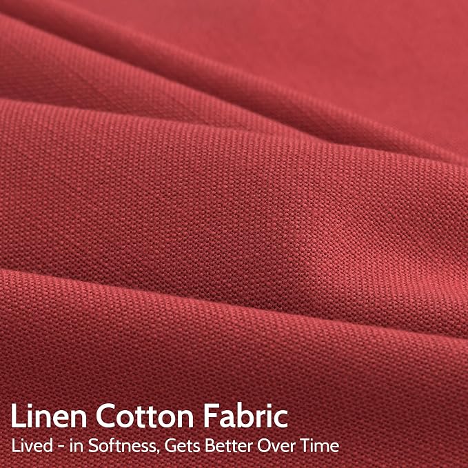 Christmas Red Linen Curtains 96 Inches Long - Image 4