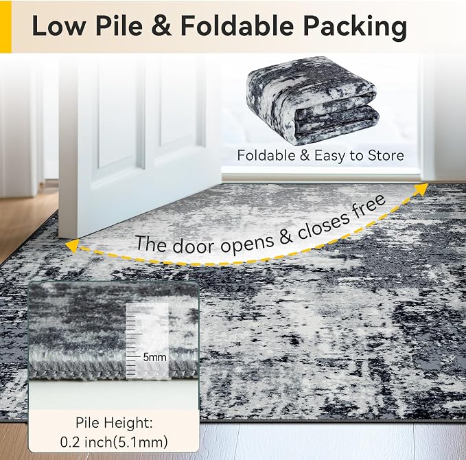 RELEANY Washable Runner 2'x6' Abstract Area Rug - Image 8