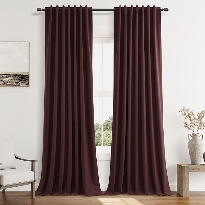 100% Blackout Curtains 84 Inch Length 2 Panels Set by Guken