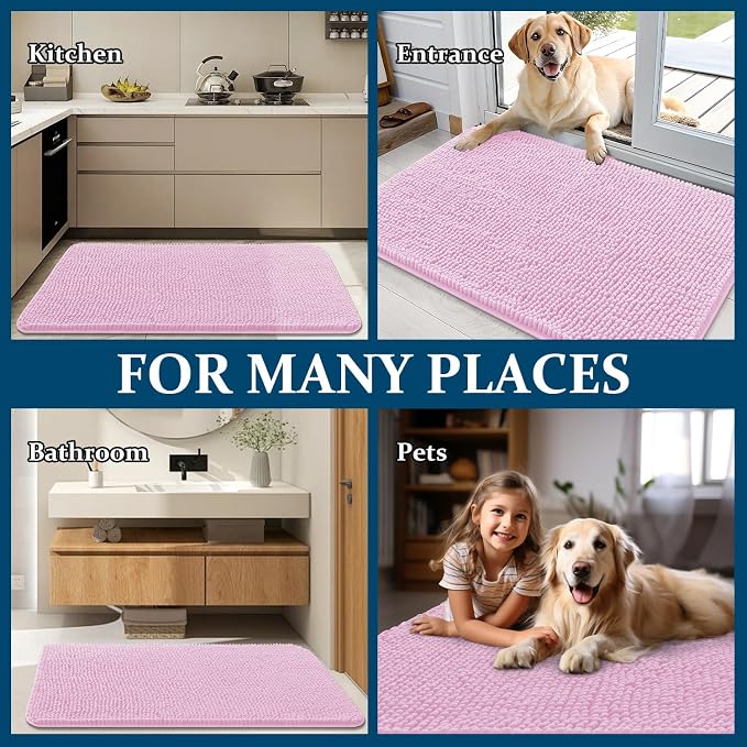 OLANLY Dog Door Mat for Muddy Paws 35x24, Super Absorbent Chenille Mud Mat | - Image 8