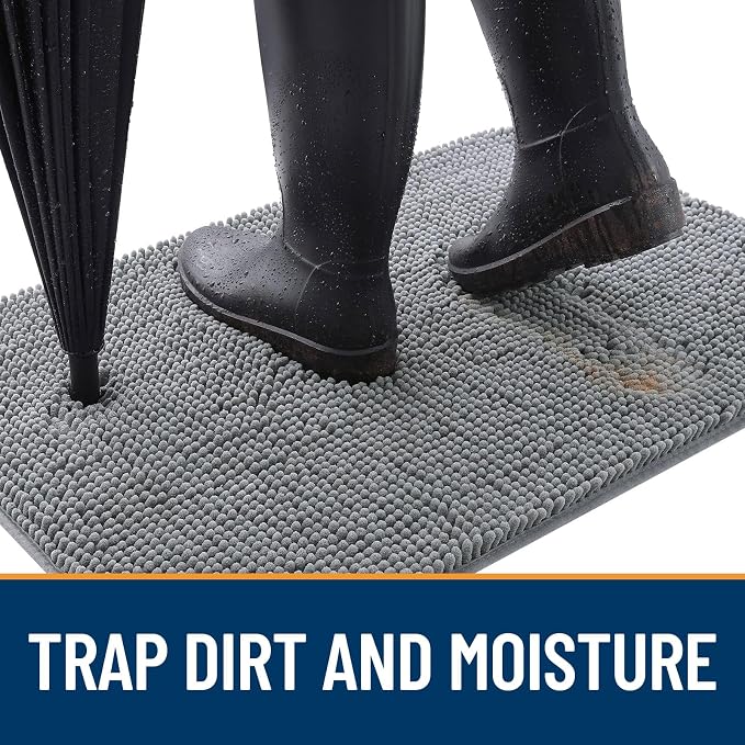OLANLY Dog Door Mat for Muddy Paws 47x20, Super Absorbent Chenille Mud Mat | - Image 2