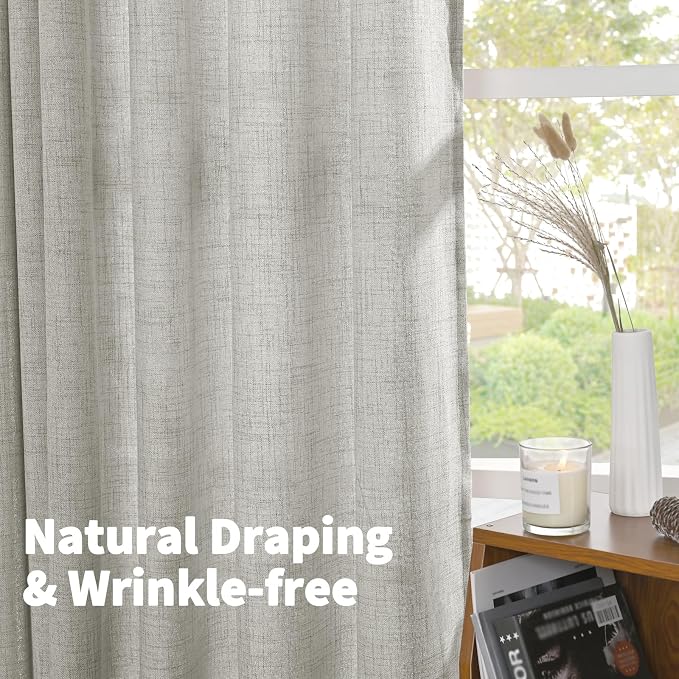 YoungsTex Extra Long Linen Curtains 95 Inch Length - Image 5