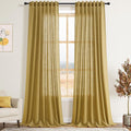 Gold Linen Curtains 108 Inches Long by Nanspring