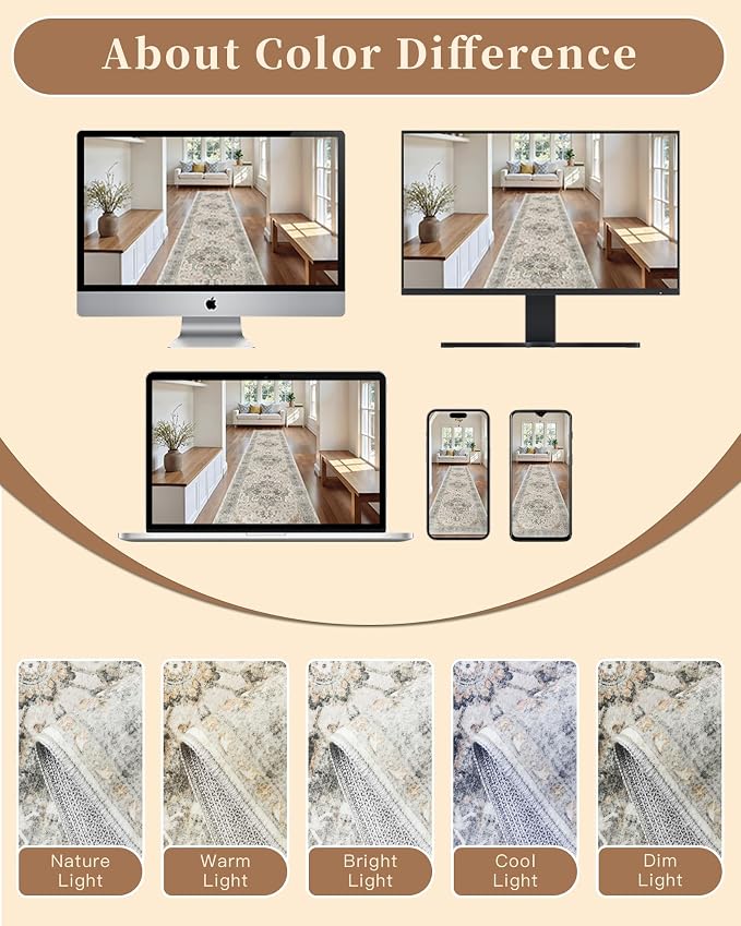 Madane Washable Runner Rugs 2x10 - Image 9