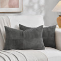 Fancy Homi 2 Packs Dark Gray Lumbar Decorative Throw Pillow Covers 14x22 Inch by Fancy+Homi