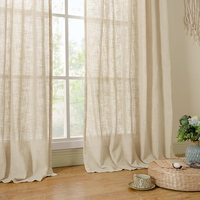 Linen Semi Sheer Curtains 48 Inch - Image 8