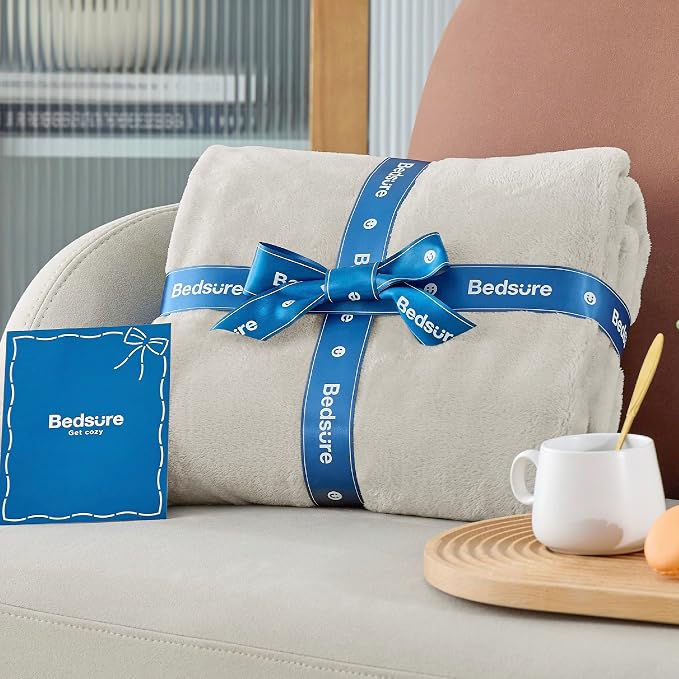 Bedsure GentleSoft Fleece Throw Blanket Linen - Image 6