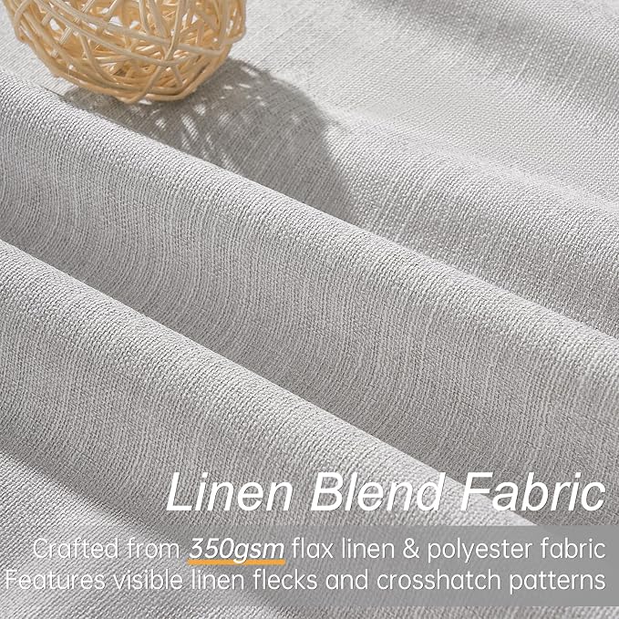 Linen Blackout Curtains 70 Inches Extra Wide 84 Inch Long - Image 2