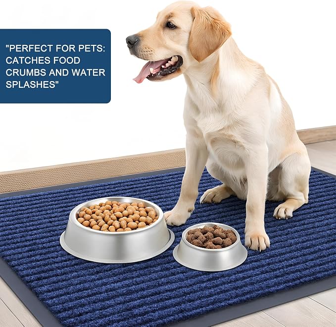 OLANLY Front Door Mat 35x23, Waterproof Heavy-Duty Indoor Outdoor Doormat | Blue - Image 6
