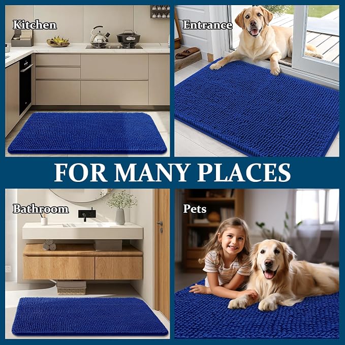 OLANLY Dog Door Mat for Muddy Paws 40x32, Super Absorbent Chenille Mud Mat | - Image 8