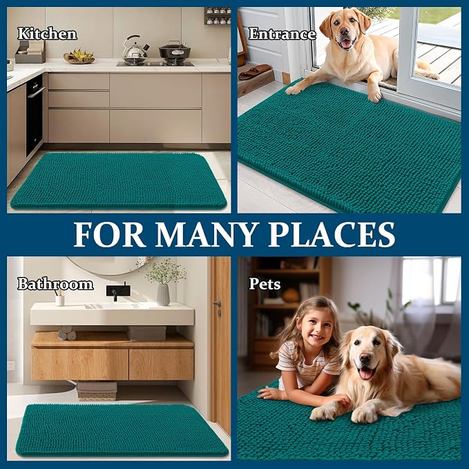 OLANLY Dog Door Mat for Muddy Paws 36x24, Super Absorbent Chenille Mud Mat | - Image 8