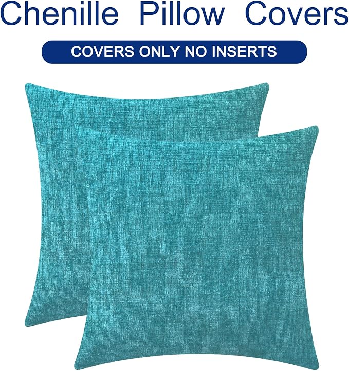 CaliTime Decorative Couch Throw Pillow Covers 18 X 18 Inches Lake Blue | Pack - Image 6