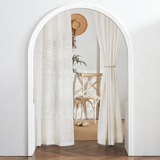 RYB HOME Linen Semi Sheer Curtains - Image 5