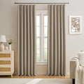 Pinch Pleated Window Curtain Panels 84 Inches Long Light Blocking Solid Ceiling by KEQIAOSUOCAI