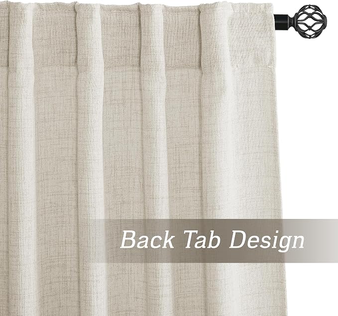 RYB HOME Light Filtering Linen Sheer Curtains 72 inch Long - Image 5