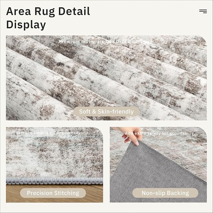 Soalmost Abstract Runner Rug 2x12 Hallway Kitchen Runners Pink/Grey | Vintage - Image 6