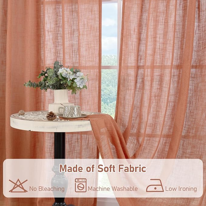 Light Filtering Linen Curtains 72 inches Long - Image 8
