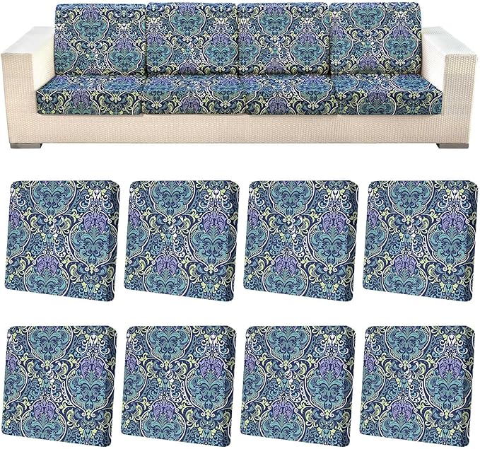 8Pcs Patio Cushion Covers Stretch Outdoor Furniture Protector Slipcovers | by pickyNproud