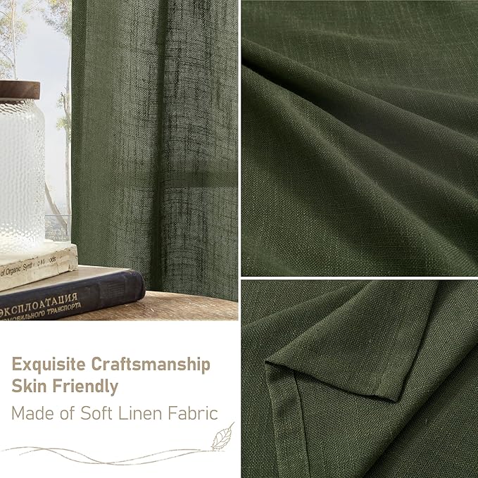 Light Filtering Linen Curtains 63 inches Long - Image 6
