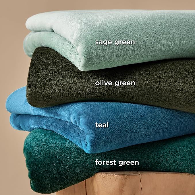 Bedsure Fleece Blankets King Size Oive Green - Image 5