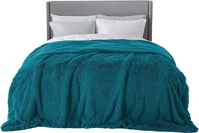 Bedsure GentleSoft Fluffy Turquoise Teal Blankets Queen Size by Unknown