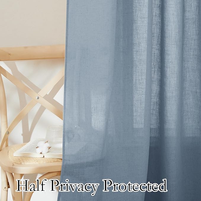 RYB HOME Linen Semi Sheer Curtains - Image 5
