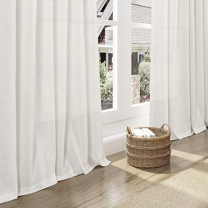 Cream Linen Curtains 74 Inches Long - Image 6