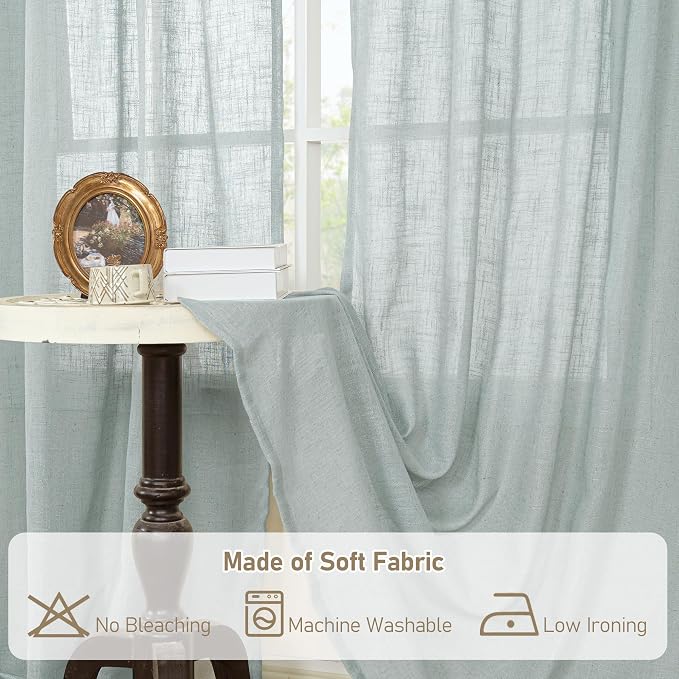 Short Kitchen Linen Curtains 24 Inch Length - Image 8
