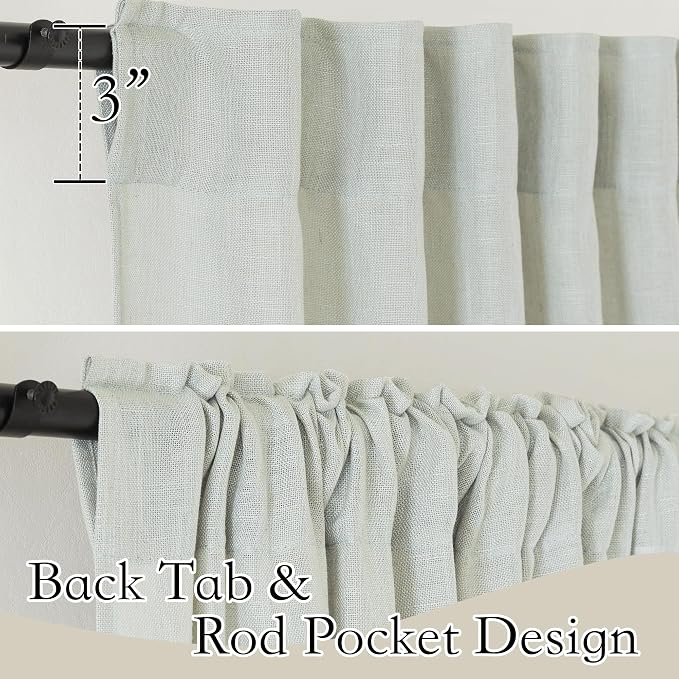 RYB HOME Extra Long Linen Curtains - Image 3