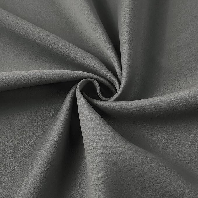 Grey Block Out Curtains for Bedroom, Sound Reducing Solid Window Treatment for - Image 7