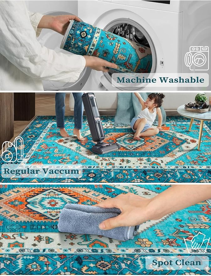 SERISSA 3x7 Washable Non Slip Boho Runner Rug - Image 2
