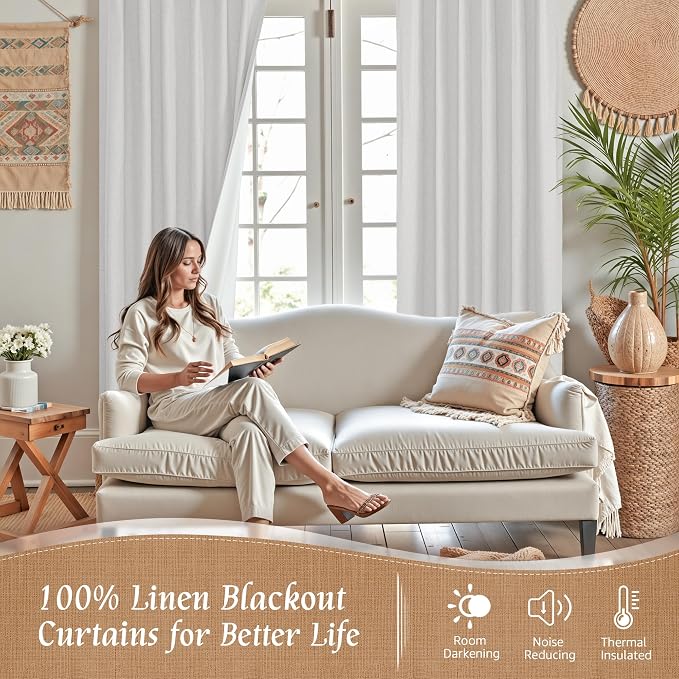 Short Linen Curtains 40 Inches Long - Image 2