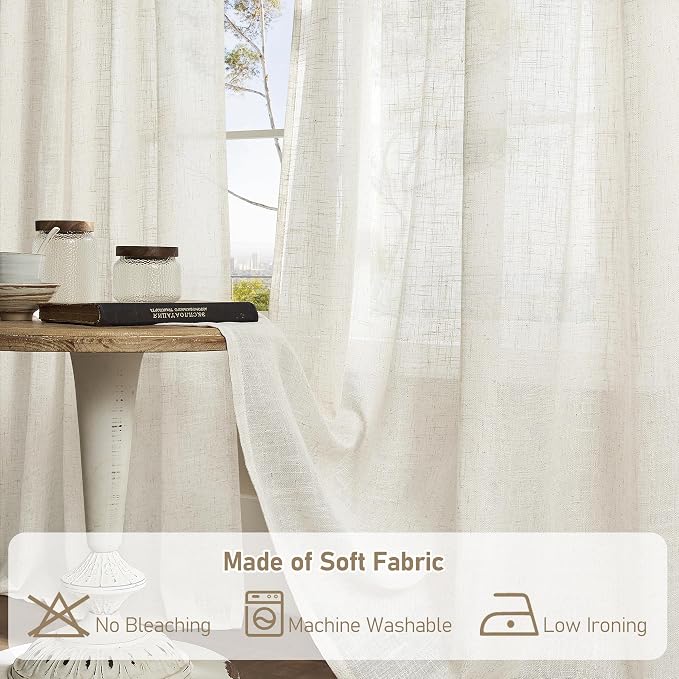 Light Filtering Linen Curtains 84 inches Long - Image 8