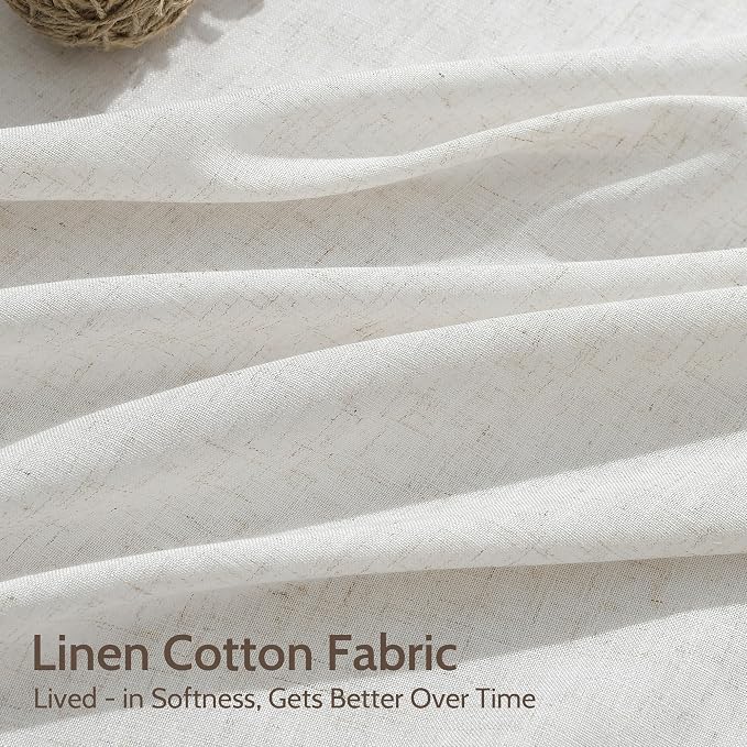Natural Linen Curtains 90 Inches Long - Image 4