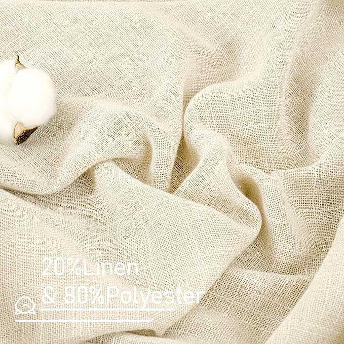 Beige Linen Curtains 54 Inches Long - Image 2