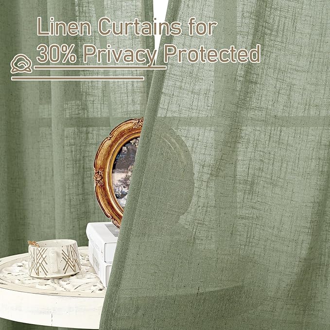 Small Window Semi Sheer Linen Curtains - Image 5