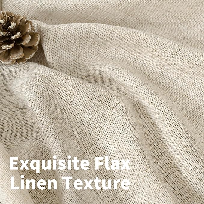 YoungsTex 78 Inch Length Linen Curtains Semi Sheer Light Filtering Drapes | - Image 4