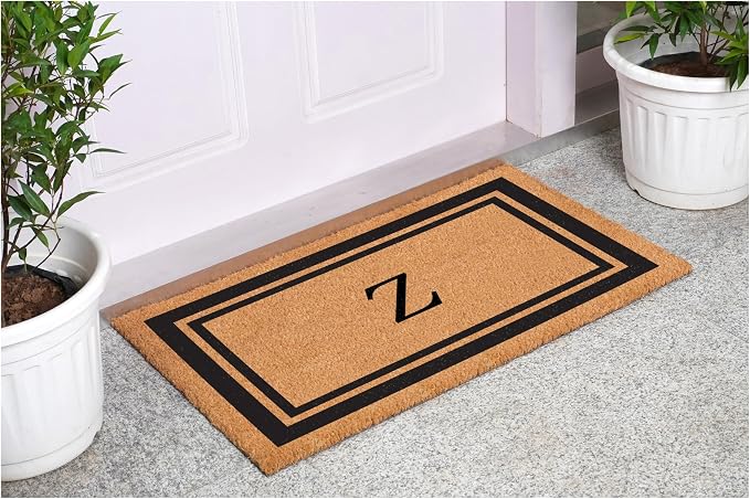 Calloway Mills 152961830Z Black Border 18" x 30" Monogram Doormat - Image 2