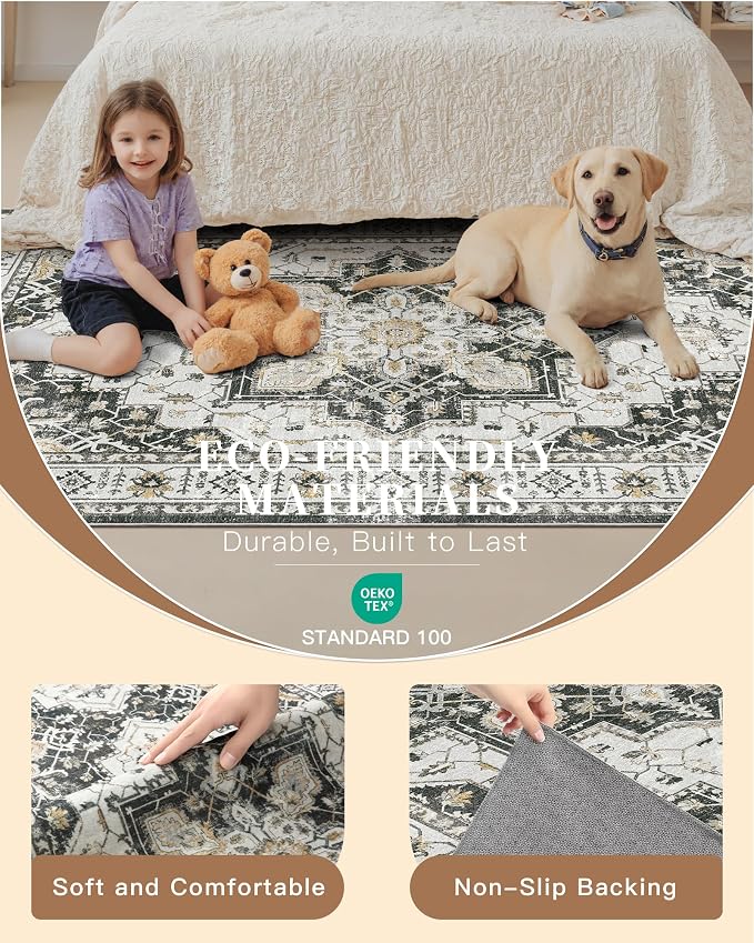 Madane Hallway Runner 3x8, Kitchen Rugs Washable Entry Rug, Soft Low-Pile - Image 5