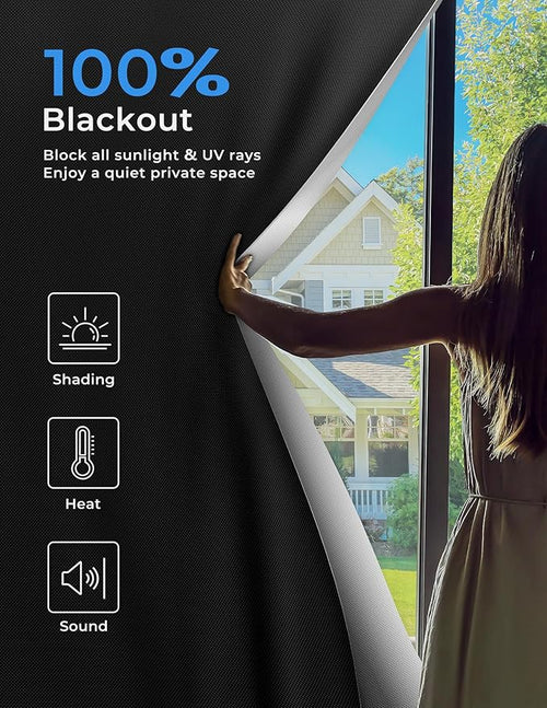 114"x60" Portable Blackout Curtains Blackout Blinds - Image 2