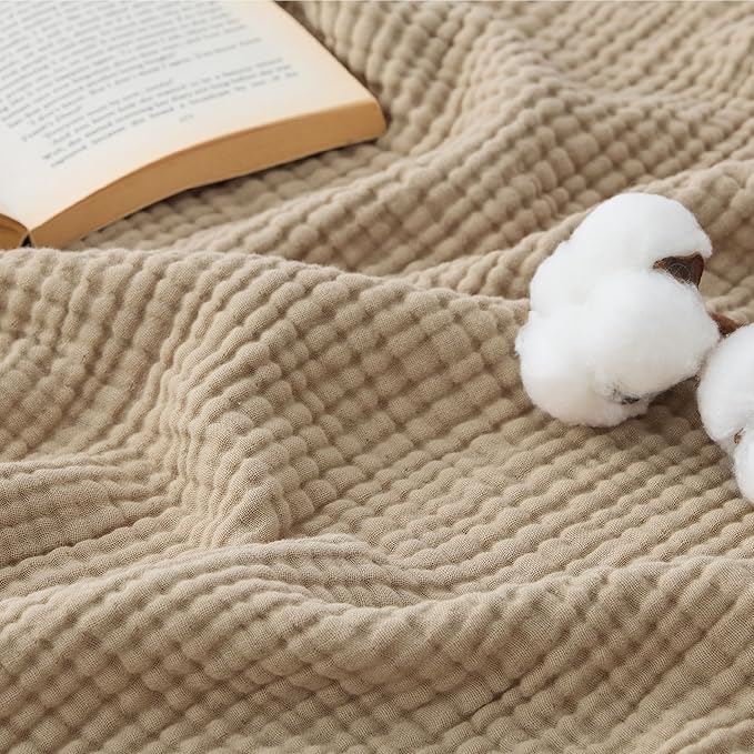 Bedsure 100% Cotton Muslin Blanket King Size by Unknown